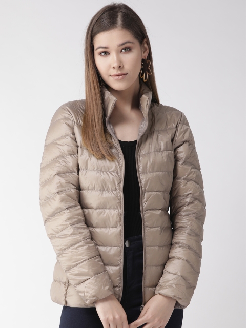 

Xpose Women Taupe Solid Lightweight Puffer Jacket