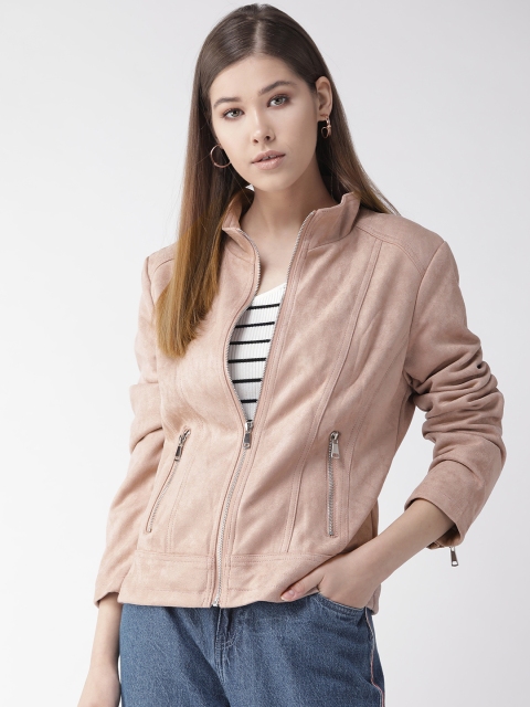 

Xpose Women Dusty Pink Solid Suede Tailored Jacket