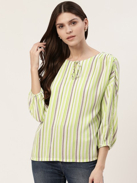

DressBerry Women White Striped Top