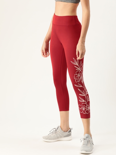 

DressBerry Women Rust Orange Floral Print Detail Tights