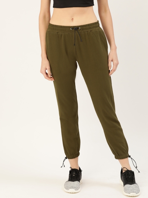 

DressBerry Women Olive Green Solid Joggers