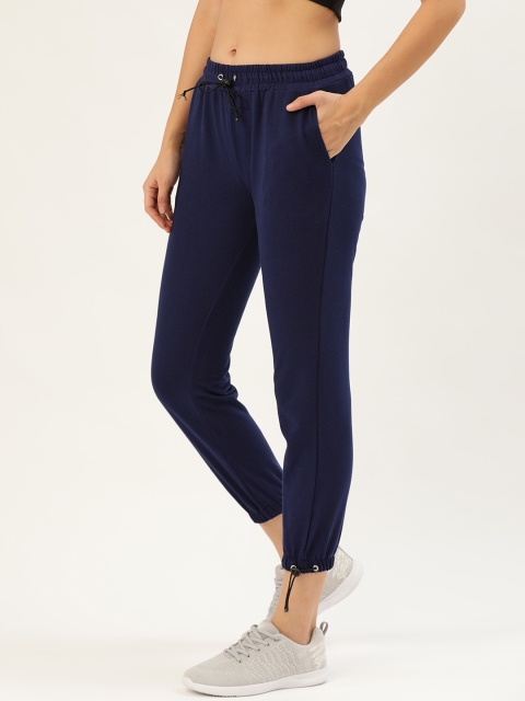 

DressBerry Women Navy Solid Cropped Joggers, Navy blue