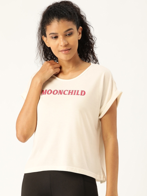 

DressBerry Women Off-White Printed Round Neck T-shirt