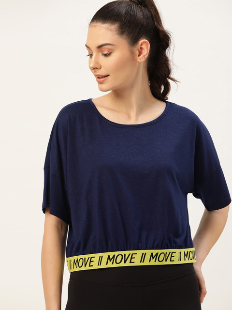 

DressBerry Women Navy Blue Solid Round Neck T-shirt