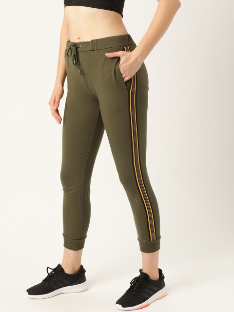 

DressBerry Women Olive Green Solid Cropped Joggers