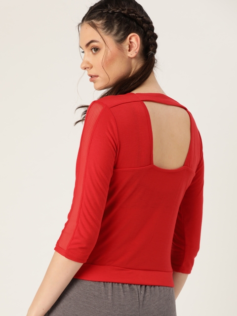 

DressBerry Women Red Solid Styled Back Top