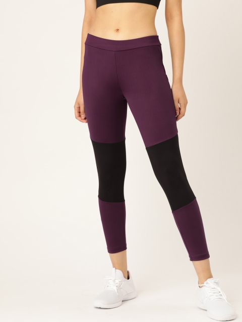 

DressBerry Women Purple & Black Colourblocked Tights