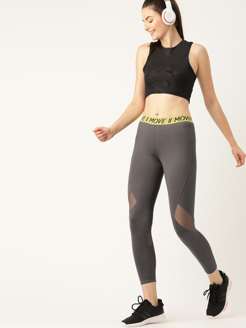 

DressBerry Women Charcoal Grey Solid Cropped Tights