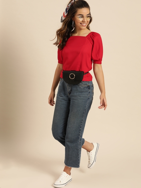 

DressBerry Women Red Solid Top