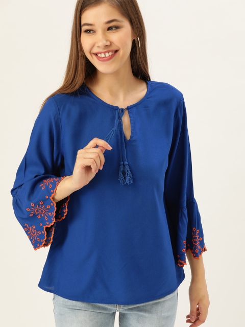 

DressBerry Women Blue Solid Top