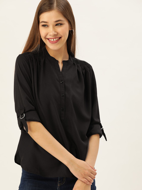 

DressBerry Women Black Solid Top