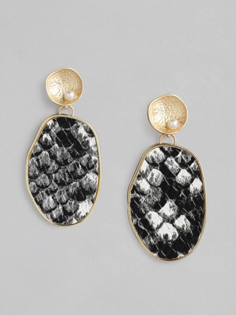 

CORSICA Black & Gold-Toned Quirky Drop Earrings