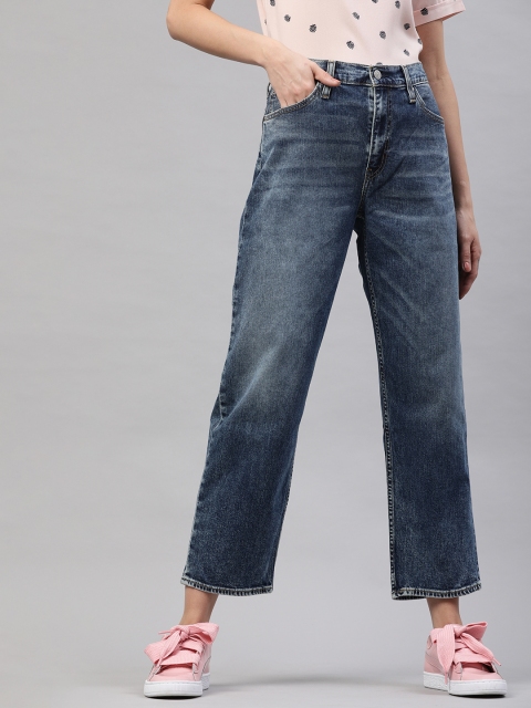 

Levis Women Blue Dad Straight Fit Mid-Rise Clean Look Jeans