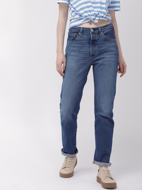 

Levis Women Blue 501 Original Straight Fit High-Rise Clean Look Stretchable Jeans