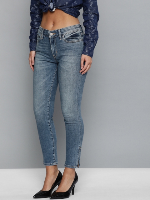 

Levis Women Blue 711 Skinny Fit Mid-Rise Clean Look Stretchable Waterless Jeans