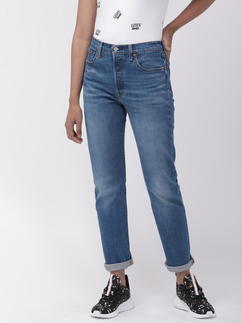 

Levis Women Blue 501 Straight Fit High-Rise Clean Look Stretchable Jeans