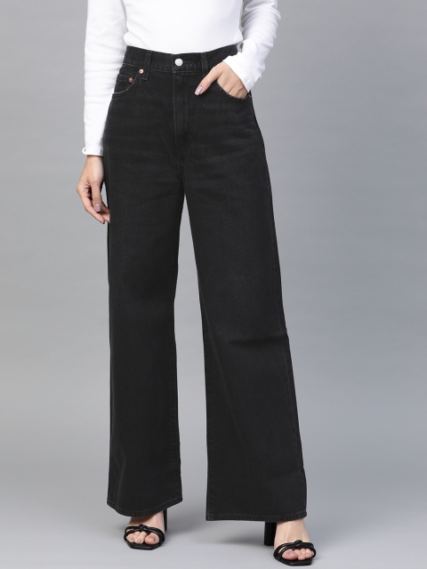 

Levis Women Black Wide Leg High-Rise Clean Look Jeans