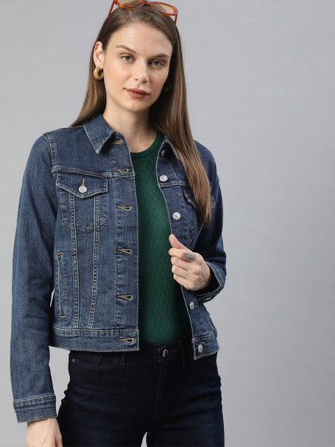 

Levis Women Blue Solid Denim Jacket