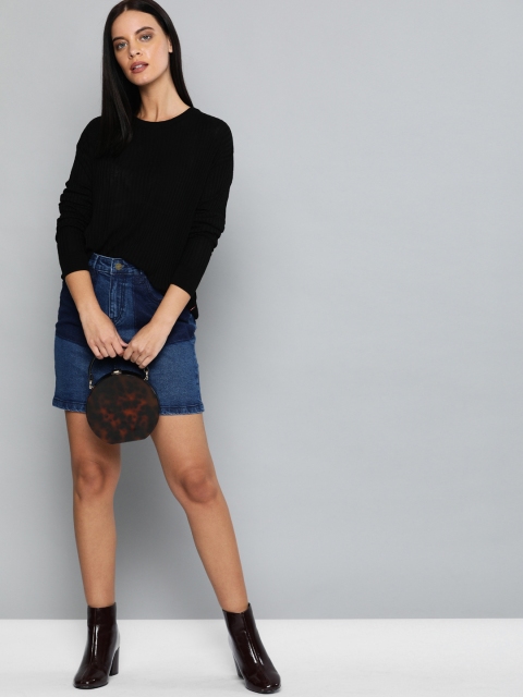 

Levis Women Black Self Striped Knitted Top