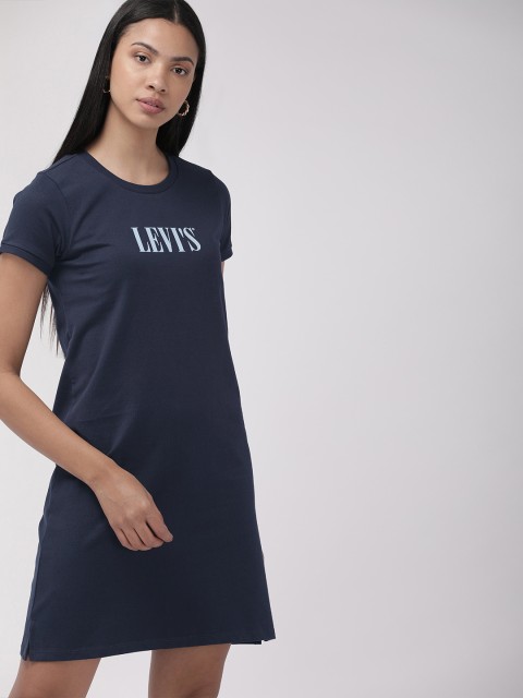 

Levis Women Navy Blue Printed T-shirt Dress