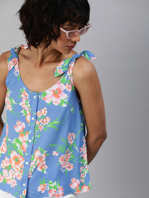 

Levis Women Blue Printed Tank Top