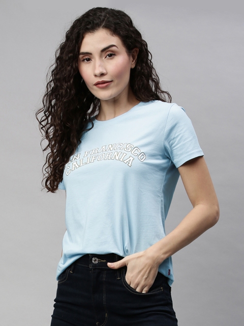 

Levis Women Blue Printed Round Neck T-shirt