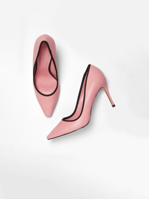 

CHARLES & KEITH Women Pink Solid Pumps