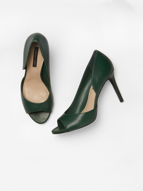 

CHARLES & KEITH Women Green Solid Stilettos
