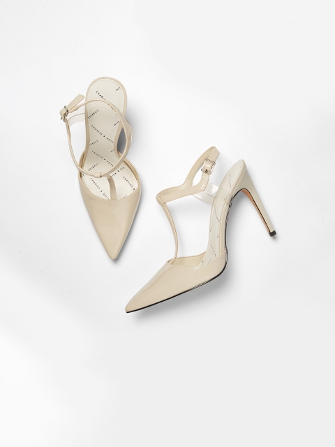 

CHARLES & KEITH Women Off-White & Transparent Solid Stilettos