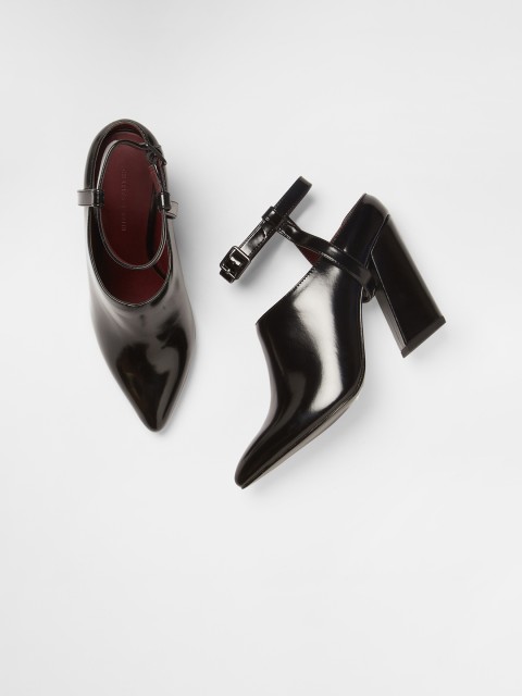 

CHARLES & KEITH Women Black Solid Mid-Top Pumps