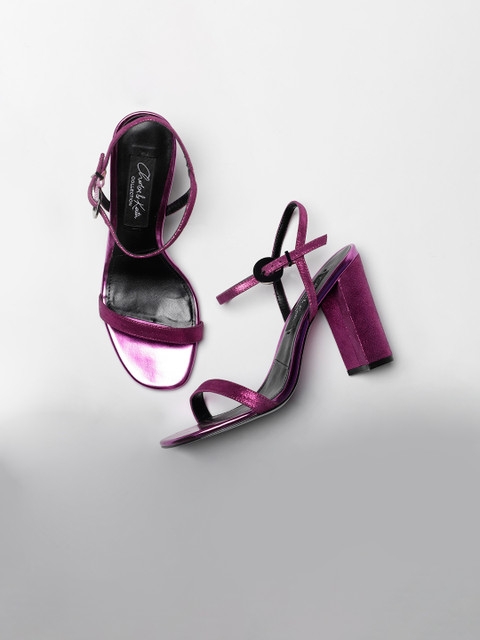 

CHARLES & KEITH Women Purple Solid Block Heels