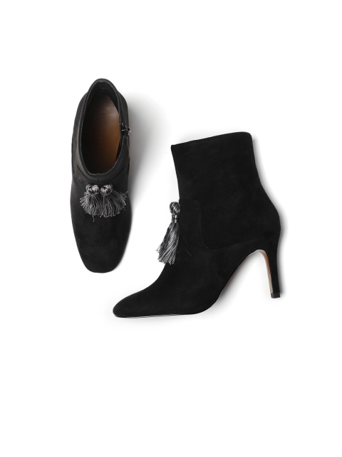 

CHARLES & KEITH Women Black Solid Mid-Top Heeled Boots