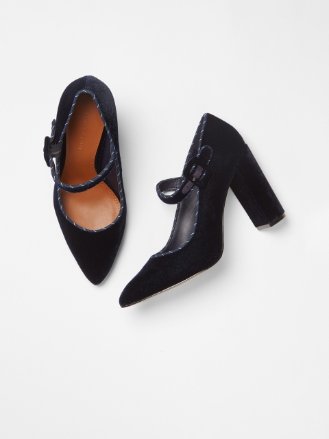 

CHARLES & KEITH Women Navy Blue Solid Block Heels