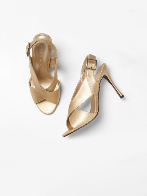 

CHARLES & KEITH Women Gold-Toned Solid Stilettos