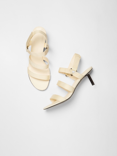 

CHARLES & KEITH Women Cream-Coloured Solid Kitten Heels