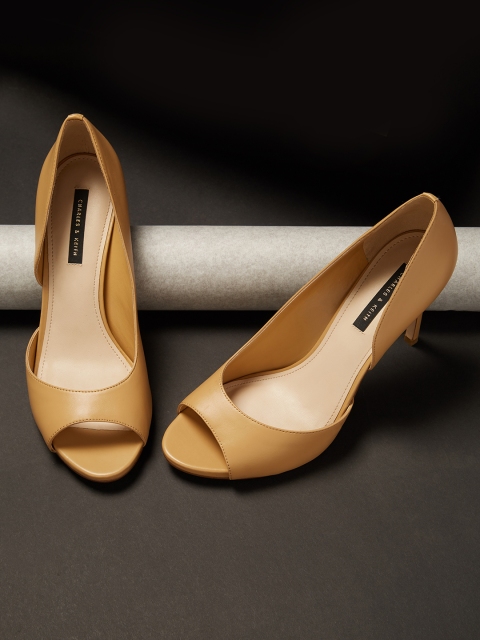 

CHARLES & KEITH Women Beige Solid Stilettos