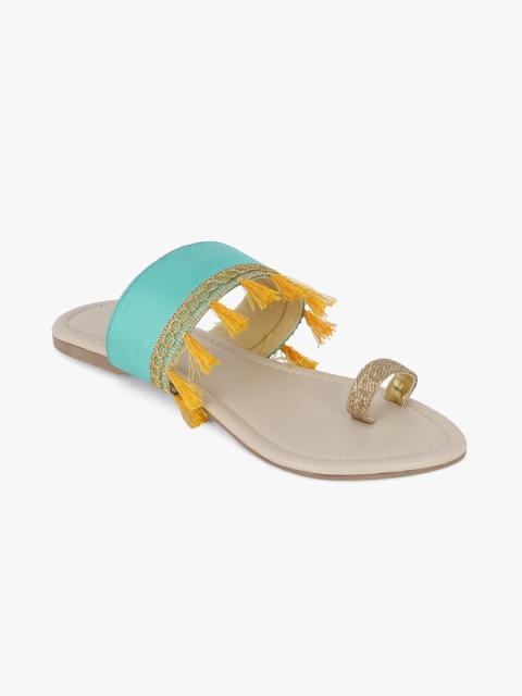 

The Tassle Life Women Multicoloured Embellished One Toe Flats, Multi