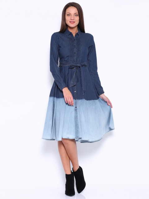 

Tokyo Talkies Blue Dyed Denim Shirt Dress