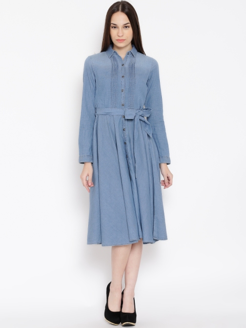 

Tokyo Talkies Blue Denim Midi Dress
