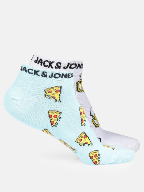 

Jack & Jones Men Pack of 2 Patterned Ankle Length Socks, Blue