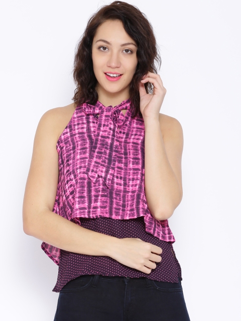 

Tokyo Talkies Pink Printed Layered Top