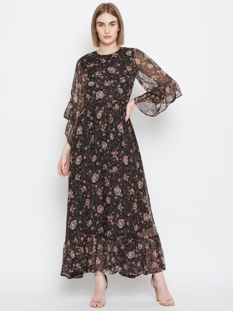 

Femella Women Black Printed A-Line Dress