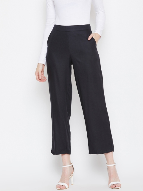 

Femella Women Black Regular Fit Solid Formal Trousers