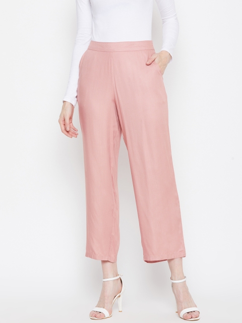 

Femella Women Pink Regular Fit Solid Formal Trousers