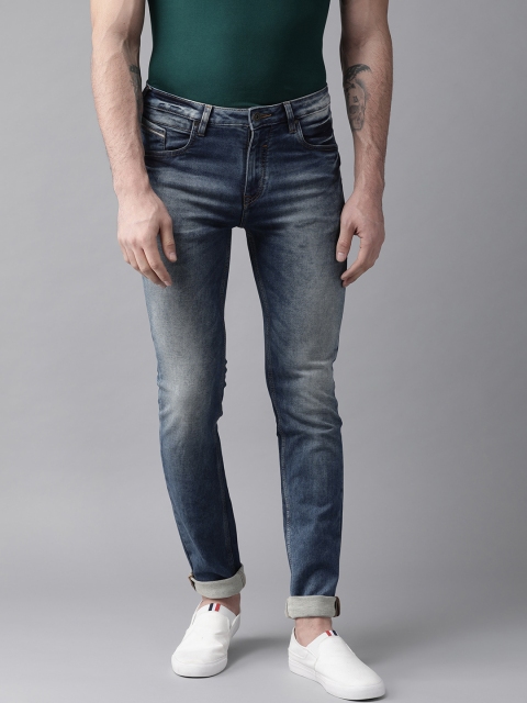 

Blackberrys Men Navy Blue Yonk Skinny Fit Low-Rise Clean Look Stretchable Jeans