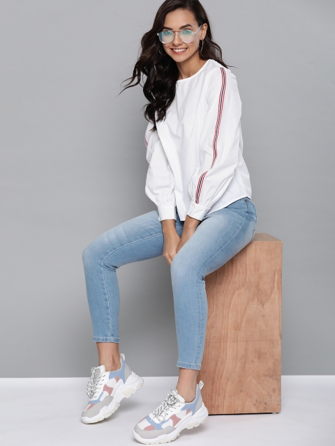 

Mast & Harbour Women White Solid Top