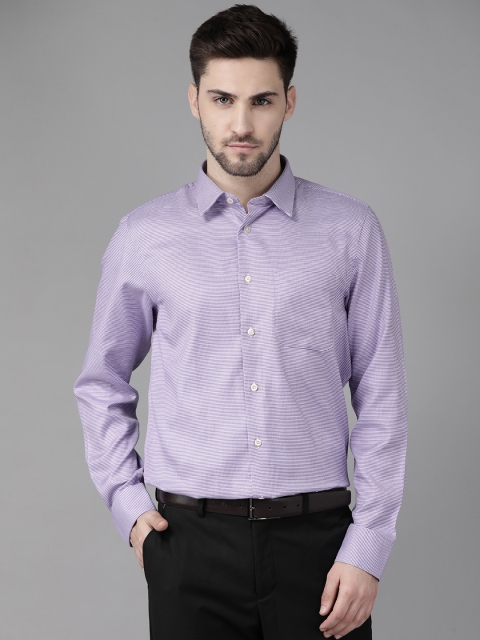 

Blackberrys Men Purple Self Design Pure Cotton Formal Shirt