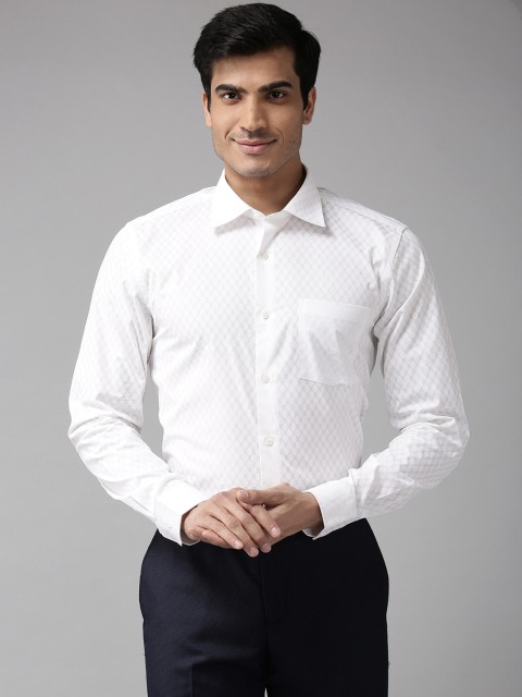 

Blackberrys Men White Slim Fit Printed Party Shirt