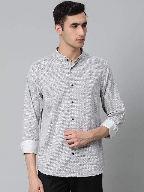 

Blackberrys Men White & Black Slim Fit Printed Casual Shirt
