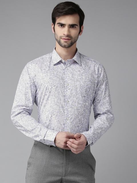 

Blackberrys Men Purple & White Slim Fit Printed Smart Casual Shirt